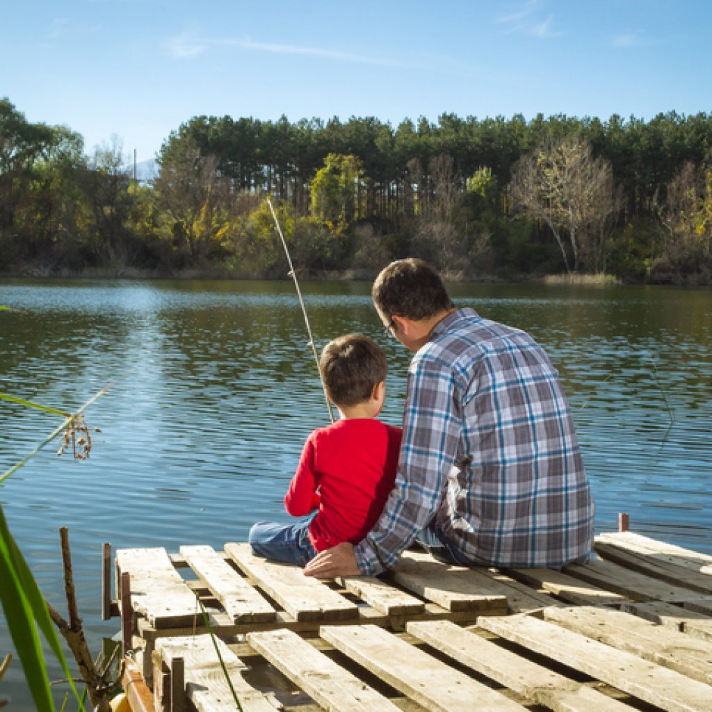 Father and son fishing